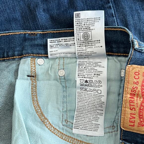 Levi's 513 High Waisted Slim Fit Denim Straight Jeans Men's Size 38 x 30 Blue - Picture 8 of 9